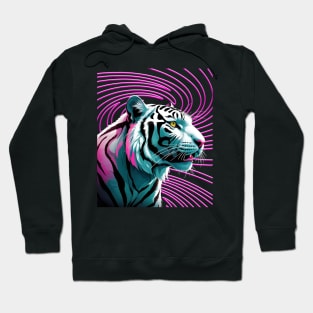 RARE WHITE TIGER BENGAL NEON COLORS Hoodie